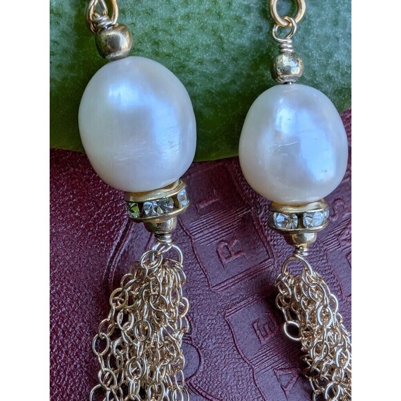 Vintage Gold Vermeil Pearl Earrings, Romantic Gift - Picture 3 of 10
